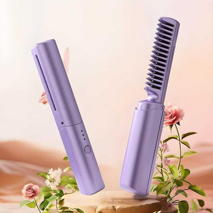 Meneflix Cordless Mini Hair Straightener | Rechargeable Hot Comb